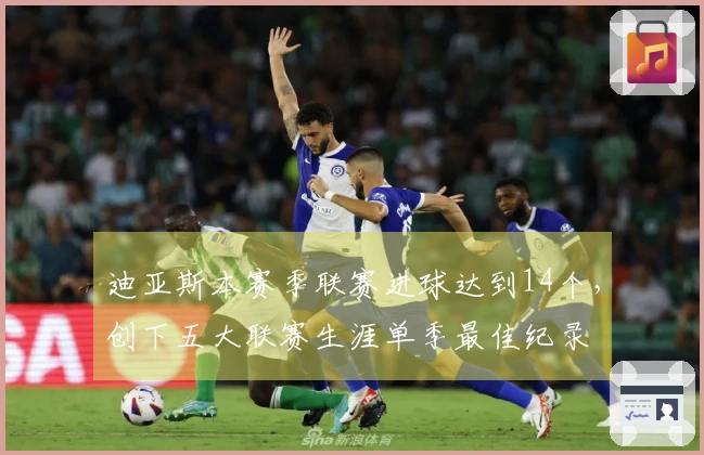 迪亚斯本赛季联赛进球达到14个，创下五大联赛生涯单季最佳纪录